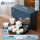 蘇氏陶瓷（SUSHI CERAMICS）羊脂玉白瓷懸停蓋碗功夫茶具茶盤套裝平價(jià)禮品團(tuán)購款J1221