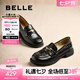 百麗（Belle）海鷗米色樂福鞋女2025春新商場同款通勤百搭鞋D7D1DAA5 黑色 38 (240mm)