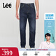 Lee【張凌赫代言】涼涼褲中腰錐形丹寧回潮男士輕薄牛仔褲休閑潮 深藍(lán)色 30
