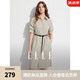 ELLE法式高級感條紋襯衫連衣裙女2024夏季新款通勤風簡約氣質(zhì)裙子 條紋 S