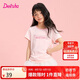 笛莎童裝女童2025夏季中大童圓領(lǐng)多色短袖T恤 桃粉色 165