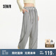 森馬（Semir）休閑褲女松緊腰遛彎長褲慵懶2025夏條紋闊腿褲顯腿長109325127010