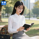 匆蒙雪紡白色襯衫女2025春夏時尚女士襯衫親膚免燙職業(yè)裝女休閑面試