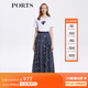 PORTS寶姿女裝春夏復(fù)古“鏡夢(mèng)薔薇”印花半身裙LM8S043MPP049 丈青印花-1 M (6)