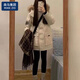 棉致羽絨派克棉服女2024冬季新款大毛領(lǐng)連帽寬松加厚保暖面包服外套 米白色 S