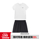 安德瑪（Under Armour）兒童夏季運(yùn)動(dòng)套裝夏款短褲短袖套裝男大童短袖梭織短褲套裝 白T黑短褲 150