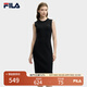 FILA 斐樂官方女裝連衣裙2025年夏季新品修身顯瘦無袖背心裙打底裙子 正黑色-BK M 165/84A/M