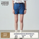 Teenie Weenie小熊女裝夏季簡(jiǎn)約時(shí)尚牛仔短褲時(shí)尚高腰褲子女韓版 深藍色 M (165)