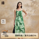 播倪妮同款播碎花吊帶連衣裙女商場(chǎng)同款夏季沙灘度假長(zhǎng)裙BDR2LD1315 L14森綠花 XS