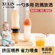 煦凜日本嬰兒米糊勺子奶瓶碗擠壓式喂養(yǎng)硅膠寶寶輔食工具米粉喂食神器  【兩件套】ppsu刮泥勺+活力橙米糊奶瓶