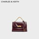 CHARLES&KEITH中號kerry軟面郵差包單肩包斜挎包包女包生日禮物CK2-80782515
