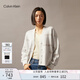Calvin KleinJeans秋冬女士含羊毛混紡ck提花紐扣V領(lǐng)寬松針織開衫J224774