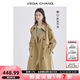 VEGA CHANG風(fēng)衣女中長(zhǎng)款2025春秋季新款韓版收腰經(jīng)典時(shí)尚外套ins潮 鷺茶色 M