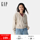 Gap女裝2025春季新款抽繩拉鏈連帽衛(wèi)衣純色寬松休閑短外套725754 米色 S (160/80A)亞洲尺碼