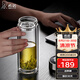 希諾（HEENOOR）雙層玻璃杯男女士高檔商務(wù)泡茶杯帶濾網(wǎng)便攜車載水杯加厚隔熱杯子 XN-7073專柜款 380ml 禮盒裝