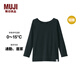 無印良品（MUJI）大童 棉冬季 圓領(lǐng) 長袖T恤 打底衫 兒童童裝 FF0OTC3A 黑色 150/76A
