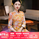 枝己秀禾服新娘龍鳳褂2025新款奢華重工結(jié)婚褂皇中式婚紗敬酒服裙褂后 C078 M