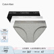 Calvin Klein內(nèi)衣【七夕禮物】女士三條ck本命年棉質(zhì)比基尼三角內(nèi)褲女QP2349O MP1-太空黑/椰青灰/月光白 3條 S 尺碼偏大，建議拍小一碼