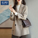 棉致毛呢外套女中長(cháng)款小個(gè)子秋冬2025新款寬松高級感雙面羊絨呢子大衣 卡其色款 常規 M (建議85-99斤)