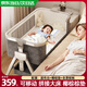 ANGI BABY嬰兒床多功能折疊床可拼接大床可移動(dòng)寶寶搖搖床新生兒哄睡神器 銀色【尿布臺(tái)+椰棕墊+蚊帳】 嬰兒床拼接大床移動(dòng)?jì)雰捍残律鷥? title=