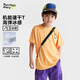 咕嚕日記（Purrfect diary）【涼感】?jì)和俑蒚恤2026夏季男女童透氣半袖上衣休閑百搭短袖 橘色 160