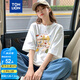 唐獅（TonLion）2025夏女圓領前胸彩色團短袖T恤