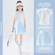 優(yōu)優(yōu)1點（Yoyo one）羽毛球服套裝女童兒童夏季短袖速干衣網(wǎng)球裙子運動訓練女大童夏裝 19027白色+6000藍色 150 150cm
