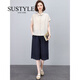 SUSTYLE奢侈高端品牌女裝高檔時(shí)尚套裝女2025夏季新款休閑文藝兩件套 藍(lán)花+藏青 L 119-130斤