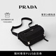 PRADA/普拉達(dá)【七夕禮物】男士Re-Nylon和Saffiano牛皮革單肩包 黑色