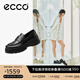 愛步（ECCO）七夕禮物 厚底樂福鞋女倪妮同款英倫風(fēng)一腳蹬增高鞋 蹤跡220723 黑色22072301001 36 （尺碼偏?。? title=