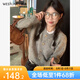 西遇灰色短款毛衣外套女2024年冬季新款毛絨金屬扣慵懶風(fēng)針織開(kāi)衫 卡其色 M
