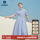 Navigare意大利小帆船女X版短袖連衣裙通勤條紋襯衫裙2322875515 藍 M 