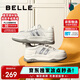 百麗七夕禮物透氣網(wǎng)面小白鞋女款厚底板鞋B1831BM4 米白/銀 37