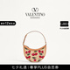 華倫天奴VALENTINO[七夕禮物]女士 VLOGO SIGNATURE 櫻桃手袋單肩包 自然色/紅色 均碼