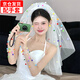 妙奕嘉節(jié)慶頭紗求婚領(lǐng)證多巴胺新娘頭飾結(jié)婚婚紗頭紗蓬蓬道具次日達登記 多巴胺球球頭紗+手套【約70CM】