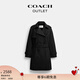 蔻馳（COACH）【七夕情人節(jié)禮物】奧萊女士女裝純色中長款風衣戶外外套 黑色 L