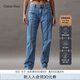 Calvin KleinJeans四季款女士ck舒適亞麻分割線復(fù)古低腰直筒牛仔褲J223379 1A4-牛仔淺藍(lán) 29