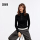 森馬（Semir）毛衣女短款撞色假兩件百搭女士?jì)却钋锇腴_(kāi)襟修身毛衫107524107006