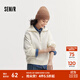 Semir衛衣女純色半開(kāi)襟衣服溫柔百搭秋休閑風(fēng)寬松落肩套頭衫ins潮 奶白10501 M