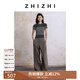致知 三臺(tái) 針織上衣女2025新款鏤空針織透氣親膚夏日穿搭 灰色咖條 L