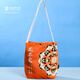 敦煌研究院 敦煌寶相花絨布包 博物館文創(chuàng  )職場(chǎng)通勤上學(xué)外出背包經(jīng)典敦煌元素 橘色