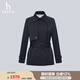 哈吉斯（HAZZYS）女裝 春秋款女士素色寬松通勤短款風衣女ASWSH0BAH11 藏青色NV L (165/88A 40)