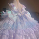 白葵曼女童公主裙兒童裙子走秀寶寶生日禮服lolita時(shí)尚蓬蓬連衣裙 藍(lán)色裙子加蝴蝶結(jié) 140