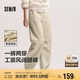 森馬（Semir）[商場(chǎng)同款]休閑褲女工裝風(fēng)闊腿褲2025春季長(zhǎng)褲高街101125127003A
