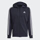 阿迪達斯 （adidas）經(jīng)典三道杠 外套 運動(dòng)服立領(lǐng) 夾克 衛衣 男女 GK9033（連帽款)深藍色 M