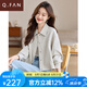 恰凡（QIAFAN）春秋季外套女2025新款今年流行時(shí)尚洋氣短款小個(gè)子休閑夾克上衣女 杏灰 M