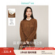 茵曼（INMAN）小香風(fēng)可拆木耳圓領(lǐng)毛衣開(kāi)衫2025春秋女裝新款寬松短外套 焦糖棕 L