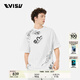 EVISU【王一博同款】福神2025年夏季新品男士祥云商標(biāo)印花T恤 白色 常規(guī) S