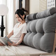 南極人（Nanjiren）床頭靠墊大靠背雙人沙發(fā)長(cháng)靠枕軟包榻榻米臥室床上護腰背墊可拆洗 希爾-灰色 長(cháng)180*高50*厚20cm兩個(gè)頭枕