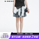 S.DEER圣迪奧夏季女裝時(shí)尚百搭優(yōu)雅水墨暈染百褶A字短裙S22281314 白色/90 M 165